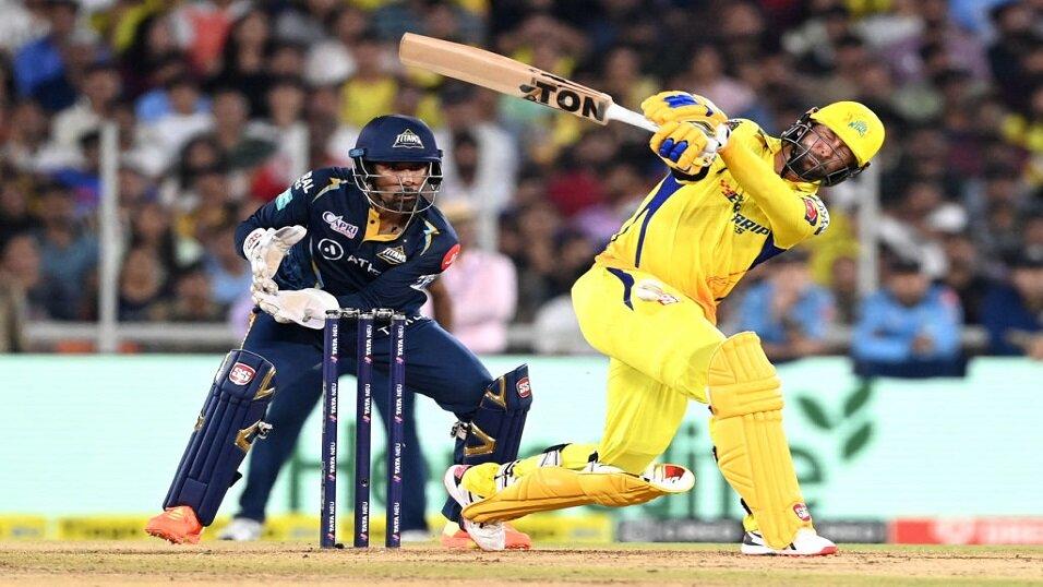Action from the IPL 2023 final